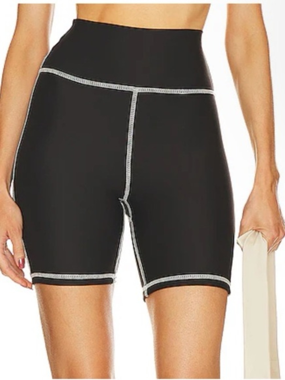 WeWoreWhat High-Waist Black Seam-Accent Bike Shorts